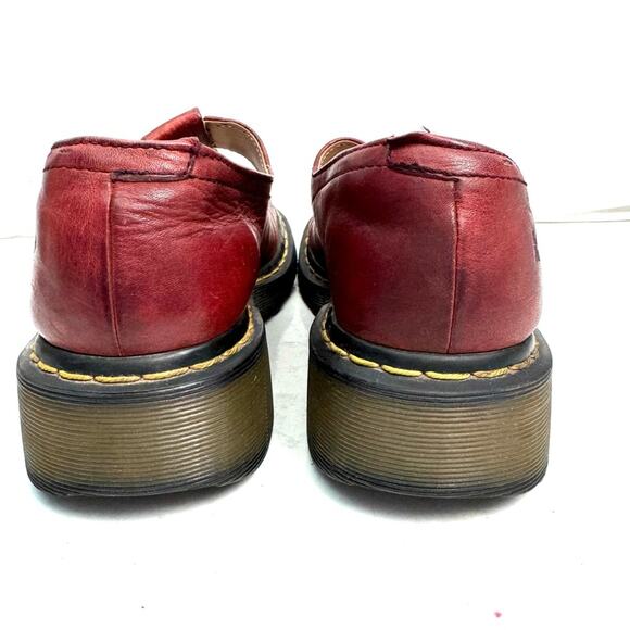 Dr. Martens Rare Mary Jane Loafer Shoes Oxblood Red Size 8 - Picture 4 of 7